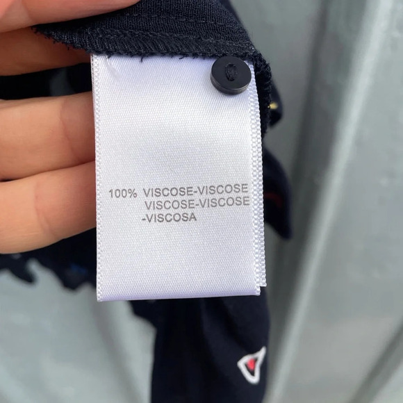 Stella McCartney Kids crepe navy frill  dress, Size 6 - Picture 5 of 7